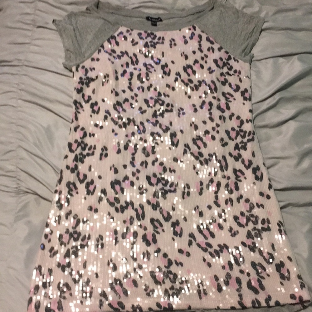 Bebe Sequin Cheetah Dress